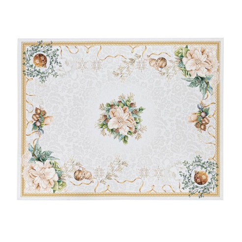 Mantel de mesa de tejido Jacquard con motivos navideños. CANDLE