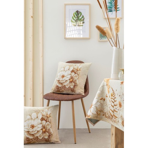 Cojin Jacquard flor dorada 45x45 NITRA