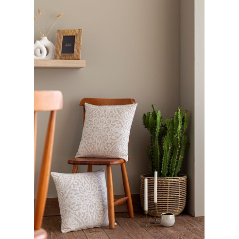 Jacquard cushion geometric beige 45x45 MYKONOS C.4