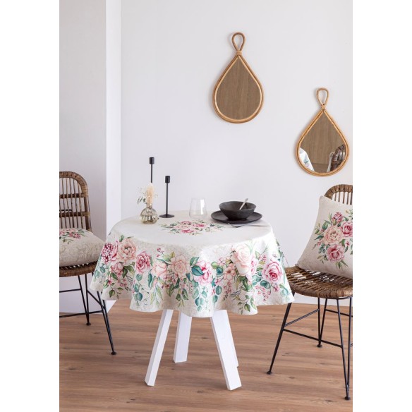 Jacquard tablecloth with flowers. PADUA