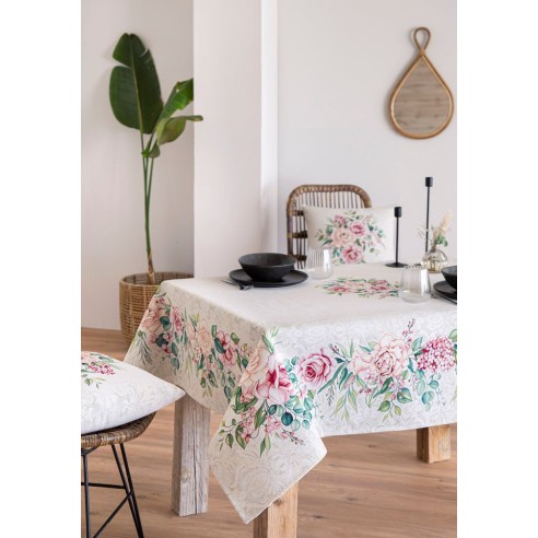 Jacquard tablecloth with flowers. PADUA
