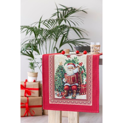 Jacquard table runner with Santa Claus. 40x135 CHRISTMAS