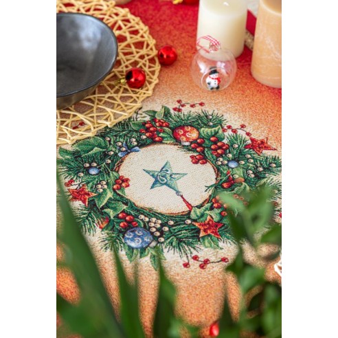 Jacquard tablecloth with Santa Claus. CHRISTMAS