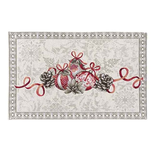Jacquard placemat set with Christmas baubles. 30x45 KRIS