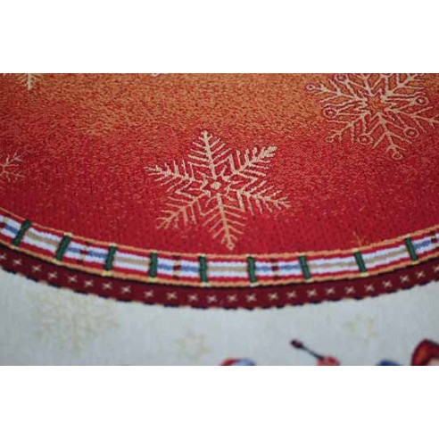 Mantel de mesa de tejido Jacquard con corona y motivos navideños FIDELITY