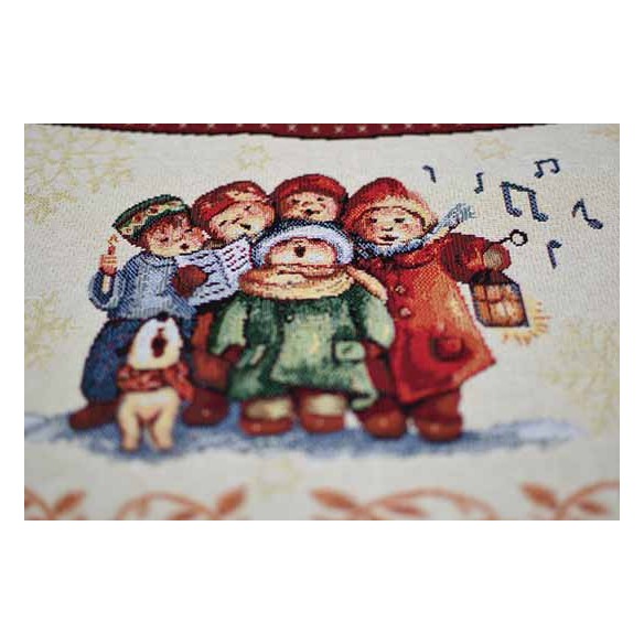 Mantel de mesa de tejido Jacquard con corona y motivos navideños FIDELITY