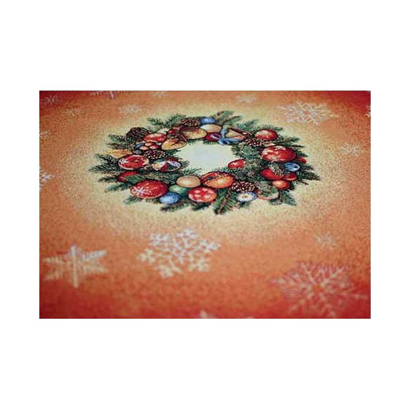 Jacquard tablecloth with wreath and Christmas motifs FIDELITY