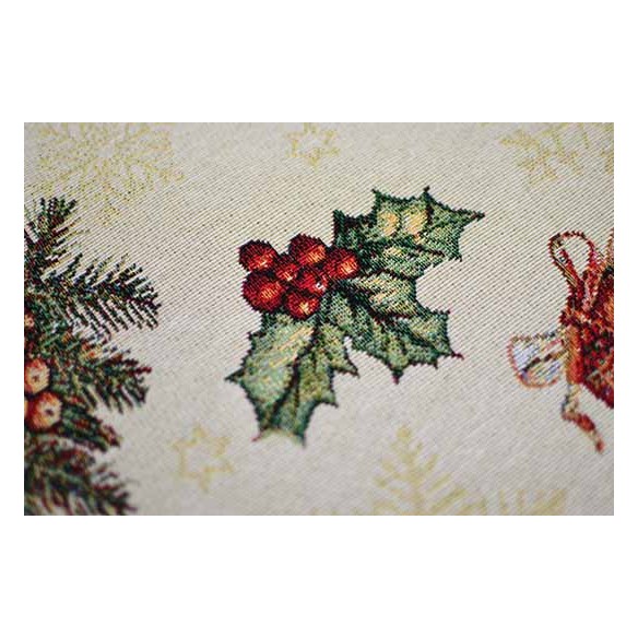Jacquard tablecloth with wreath and Christmas motifs FIDELITY