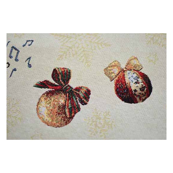 Jacquard tablecloth with wreath and Christmas motifs FIDELITY