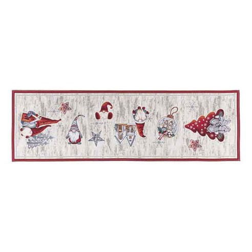 Jacquard table runner with Christmas Gnomes. 40x135 GNOMOS