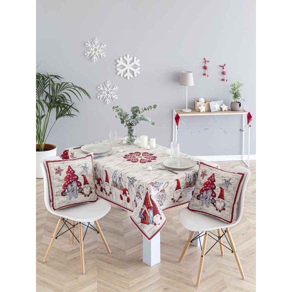 Mantel de mesa de tejido Jacquard con Gnomos Navideños GNOMOS