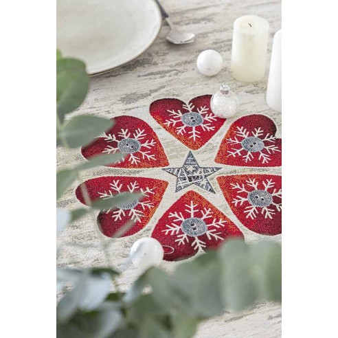 Jacquard tablecloth with Christmas Gnomes GNOMOS