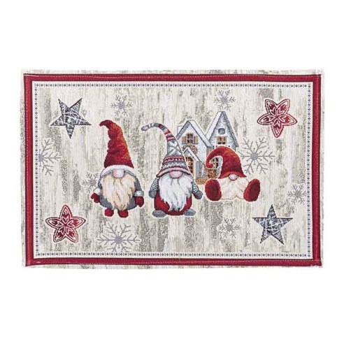Jacquard placemat set with Christmas Gnomes. 30x45 GNOMOS
