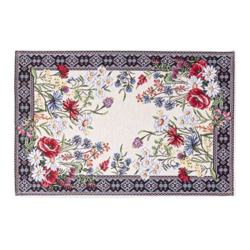 Set individual de mesa de tejido jacquard con flores silvestres. 30x45 Chamomille