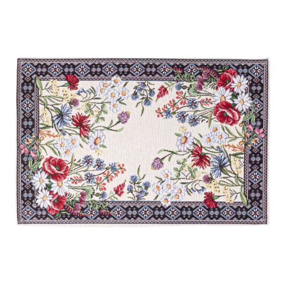 Set individual de mesa de tejido jacquard con flores silvestres. 30x45 Chamomille