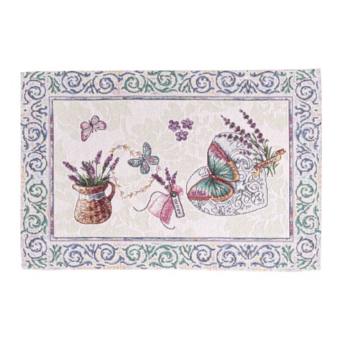 Set individual de mesa de tejido Jacquard con flores lavanda 30x45 LAVANDER