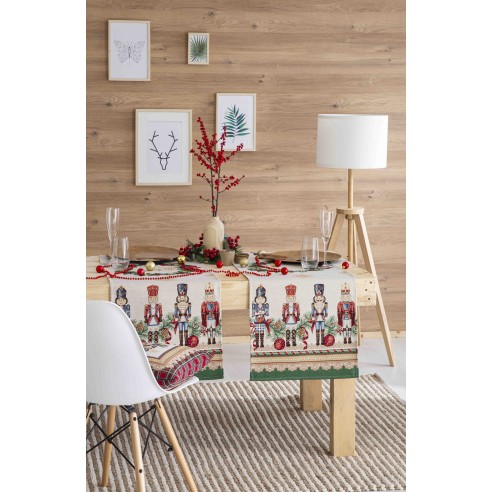 Camino de mesa de tejido jacquard  con Cascanueces. 40x135 TAMBURELLI