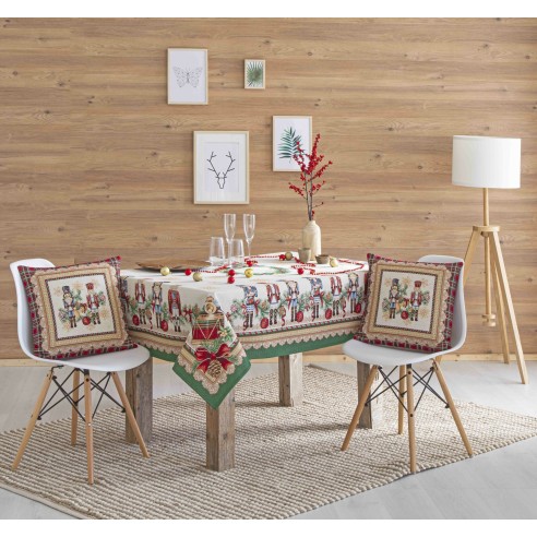 Jacquard tablecloth with Nutcracker Soldier. TAMBURELLI