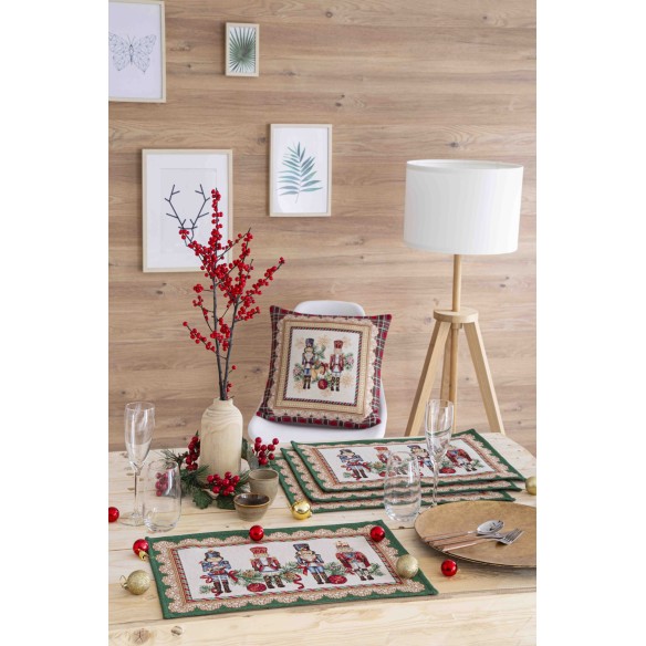 Set individual de mesa de tejido jacquard con Cascanueces 30x45. TAMBURELLI