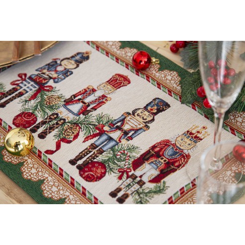 Set individual de mesa de tejido jacquard con Cascanueces 30x45. TAMBURELLI