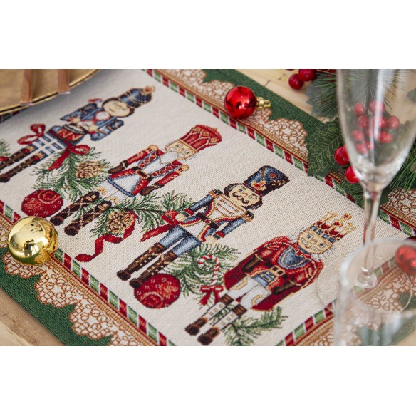 Set individual de mesa de tejido jacquard con Cascanueces 30x45. TAMBURELLI