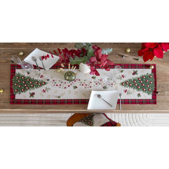 Jacquard table runner with Christmas Tree. 40x135 SAPIN