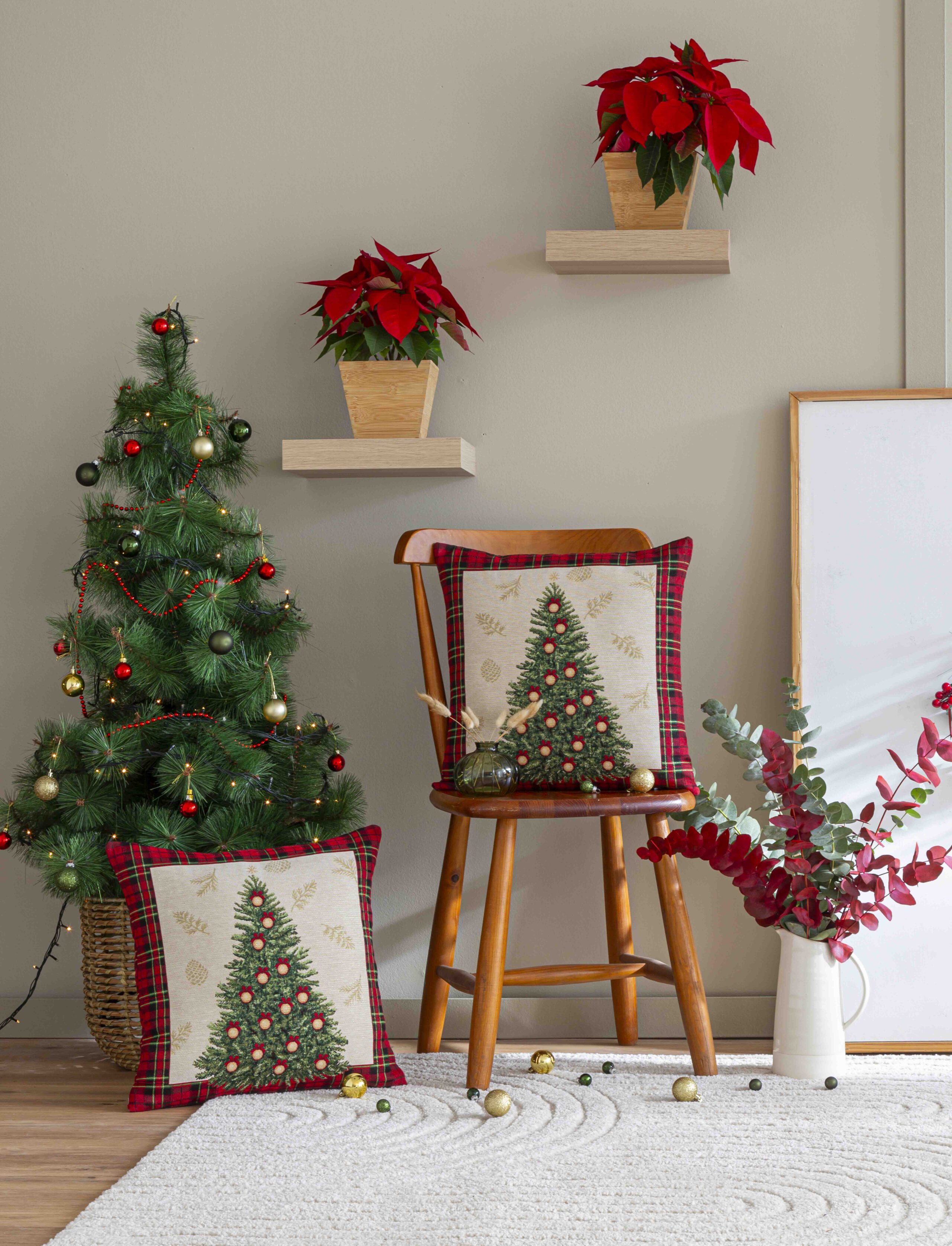 Cojin Jacquard con Arbol de Navidad. 45x45 SAPIN