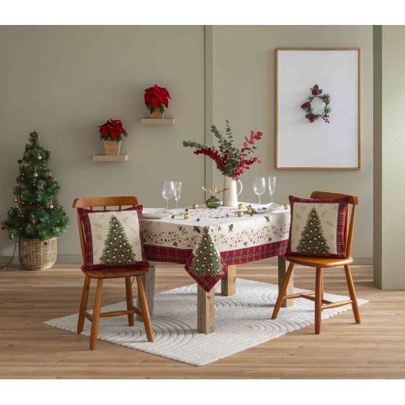 Jacquard tablecloth with Christmas Tree. SAPIN