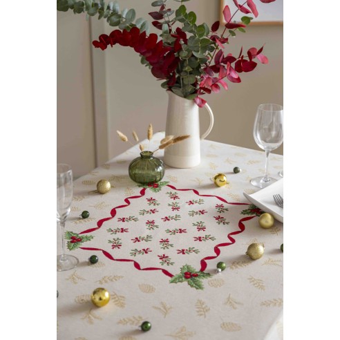 Jacquard tablecloth with Christmas Tree. SAPIN