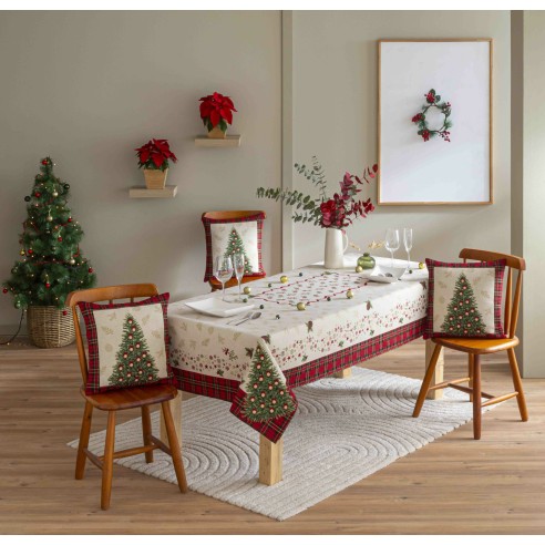 Jacquard tablecloth with Christmas Tree. SAPIN