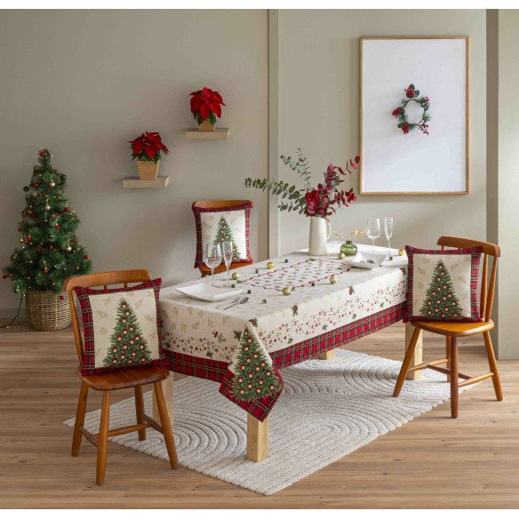 Mantel de mesa de tejido Jacquard con Arbol de Navidad. SAPIN