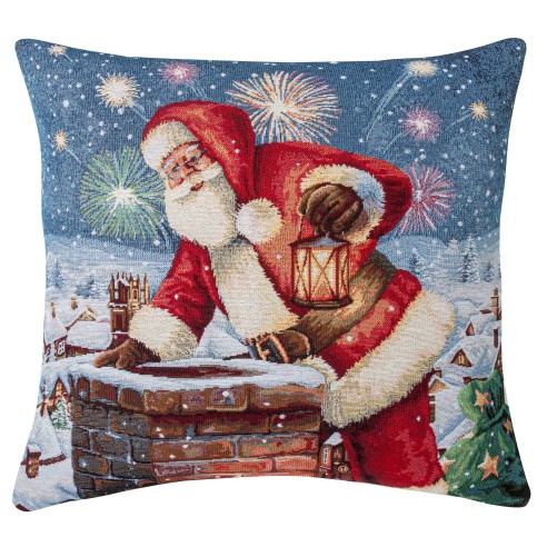 Cojin Jacquard con Papa Noel en Chimenea. 45x45 CHIMNEY