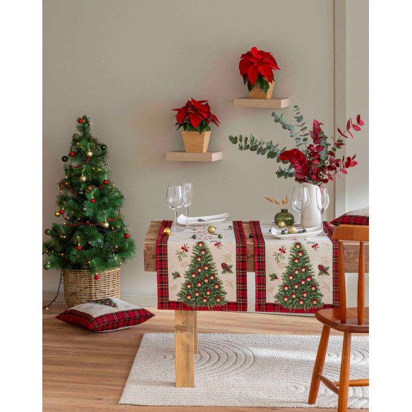 Camino de mesa de tejido jacquard  con Arbol de Navidad. 40x135 SAPIN