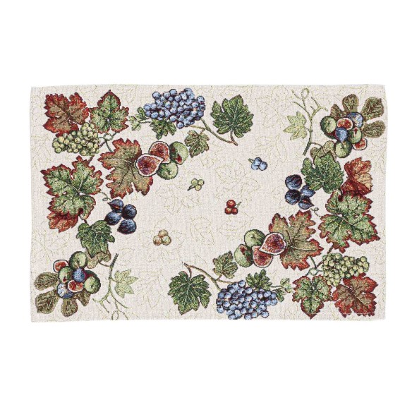 Jacquard placemat set with vine leaves 30x45. PARRA
