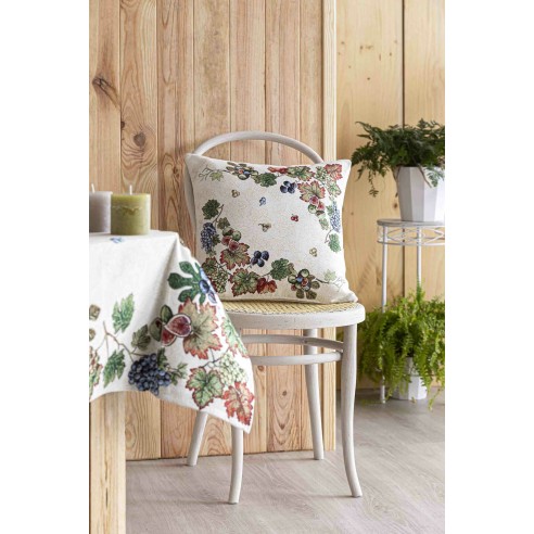 Cojin Jacquard con hojas de parra 45x45 PARRA