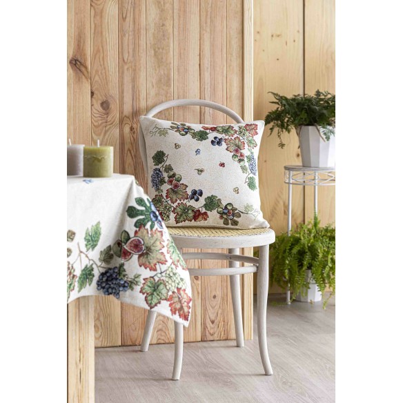 Jacquard cushion with vine leaves 45x45 PARRA