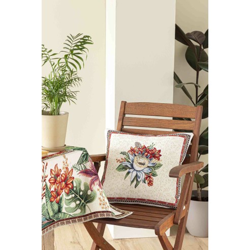 Jacquard cushion with flower 45x45 LOTUS