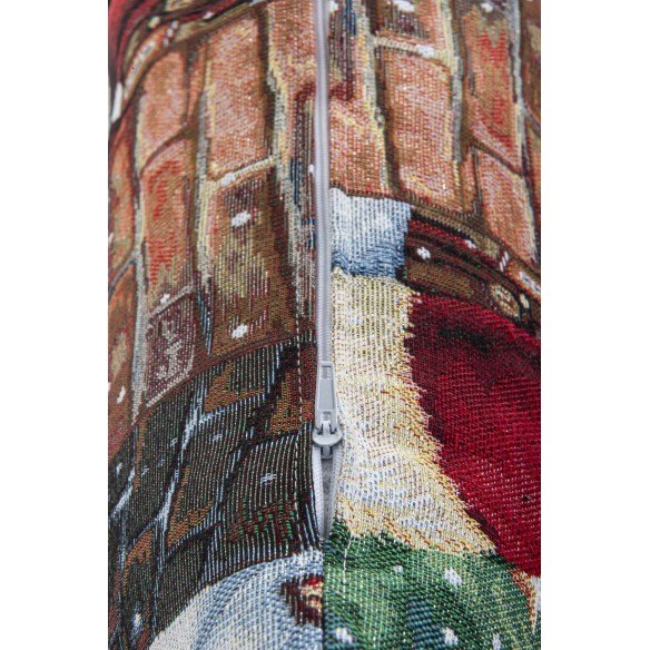 Jacquard cushion with Santa Claus in Chimney. 45x45 CHIMNEY