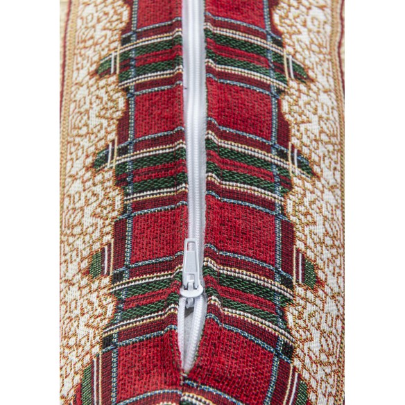 Jacquard cushion with Nutcracker and red checks. 45x45 TAMBURELLI