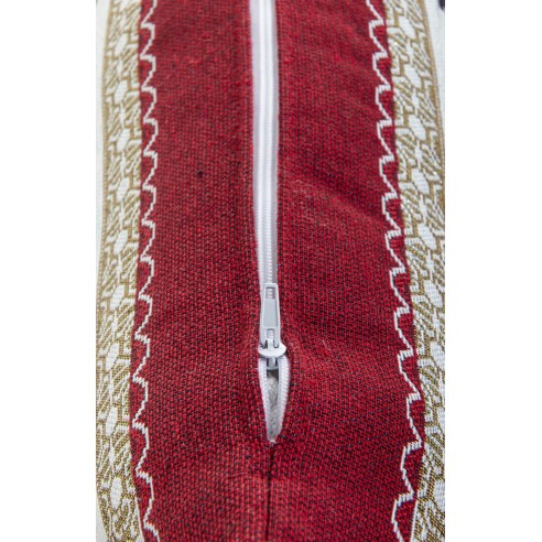 Cojin Jacquard rojo con Papa Noel y Renos. 45x45 FROSTY