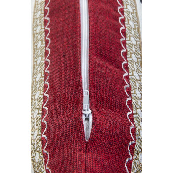 Red Jacquard cushion with Santa Claus and Reindeer. 45x45 FROSTY