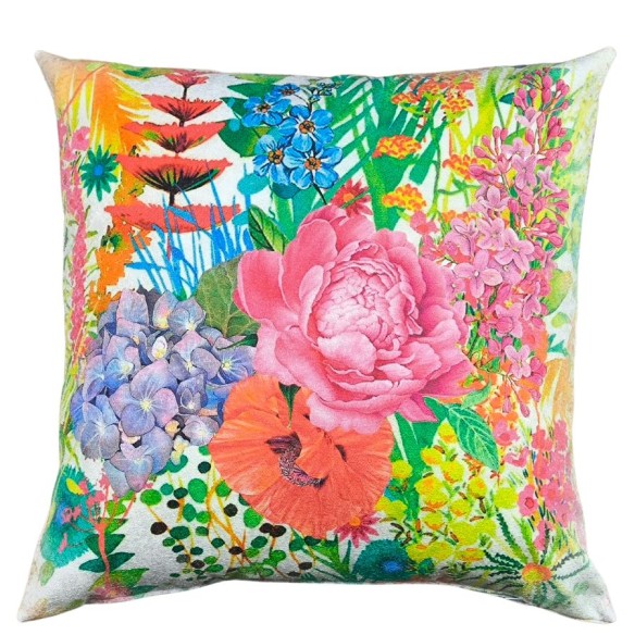 Printed cushion with various flowers 45x45 DEMETER