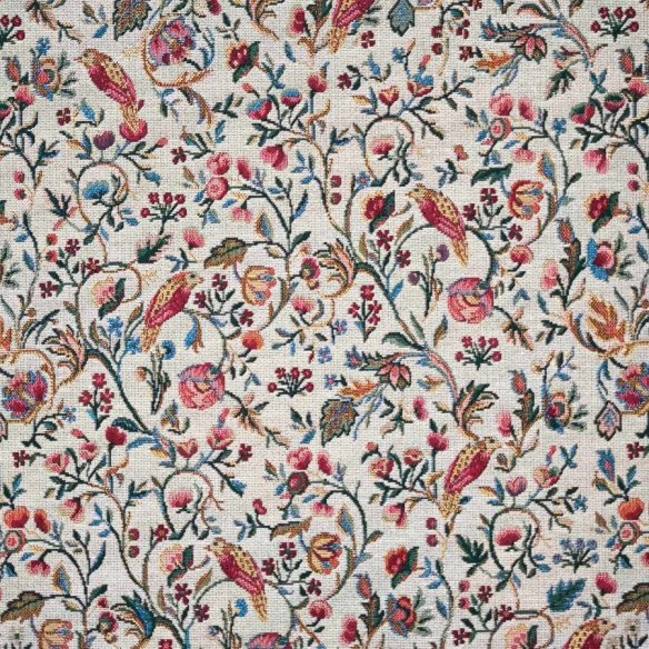NEEM 4 jacquard fabric with a vintage Chinese floral pattern. Width: 140 cm
