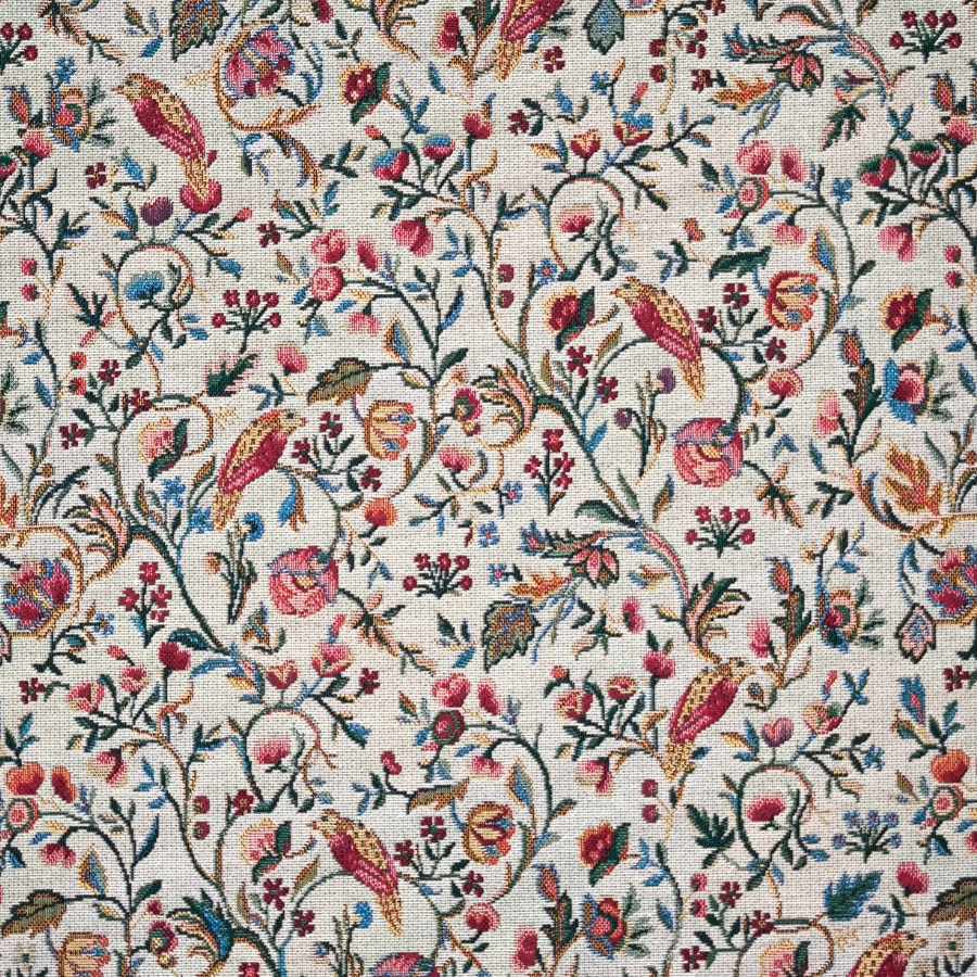 NEEM 4 jacquard fabric with a vintage Chinese floral pattern. Width: 140 cm