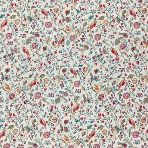 NEEM 4 jacquard fabric with a vintage Chinese floral pattern. Width: 140 cm