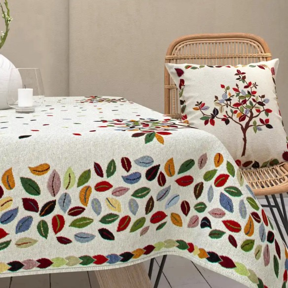 Mantel Arboleda Jacquard - diseño Arboles multicolores | Enjoy Fabrics