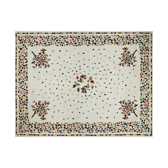 Mantel Beige Árbol de la Vida en Tejido Jacquard