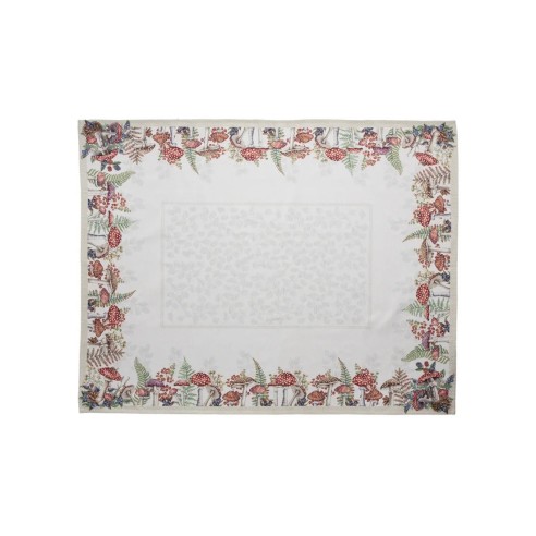 Mantel Champiñones y Bosuqe en Jacquard - Estilo Botánico