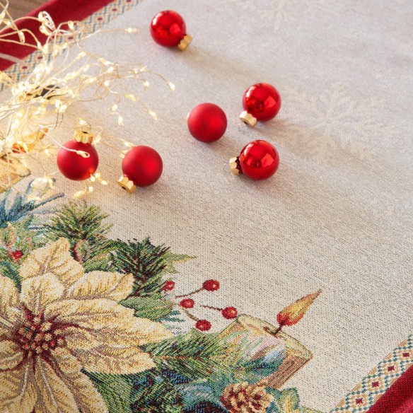 Camino de Mesa Flor de Pascua 40x135 cm – Flor de Navidad
