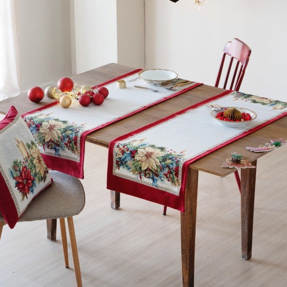 Camino de Mesa Flor de Pascua 40x135 cm – Flor de Navidad